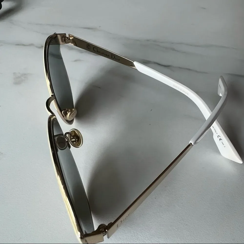 CHRISTIAN DIOR SYMMETRIC GBZQV WHITE MARBLE AUTHENTIC FRAMES SUNGLASSES 59-19